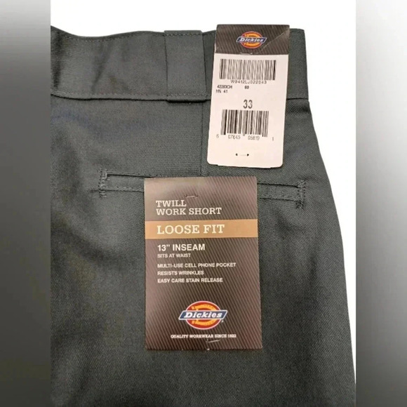 Dickies NWT Twill Work Shorts Gray Size 33 - Picture 9 of 10